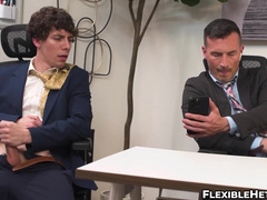 I caught my office colleague Derek Kage with his massive cock out