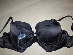 Cum on Black Satin Bra 32DD