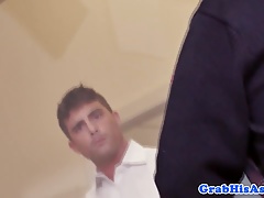 Office boss doggystyles suited employee
