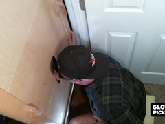 Naughty ass pirate found perfect glory hole schlong