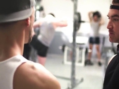 Gay Porn - Gym Bottom Barebacked In Front Of Full Gym By Tattooed Top 7 Min