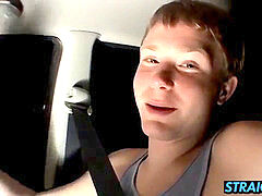 heterosexual thug Billy drains in his car while driving at night