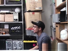 Little latino thief rides big black cock