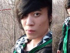 Jon Arteen gets off in the great outdoors, shooting a big load that drips down to his thumbs