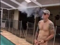 Married Otter Milks Off Over The Pool While Smoking