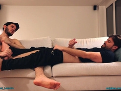 Footjob, feet play, foot massage with my friend