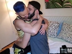 Starlen Gold from BAREBACKTHATHOLE rides Romeo Davis' cock like a pro