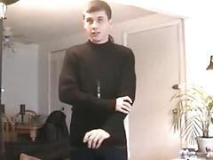 Frat slut wants some cash so he lets this gay fuck slobber on his pole