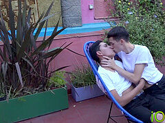 lad latino finishes off after riding without a condom and blowjob