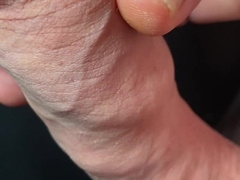 Fat uncircumcised foreskin spunk-pump jerkoff