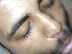 Indian desi bearded young man's love for cum