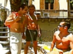 Three gay guys fucking their assholes raw outdoors