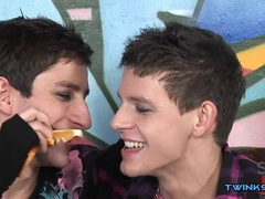 Hot young studs take turns assfucking and taking a hot load in their ass