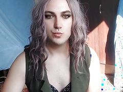 BIG Butt Hot Blonde Crossdresser Makes Short Mini Dress Show With Her Big Ass