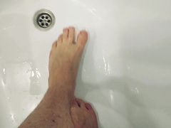 I wash my soles in the douche and pee on them