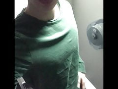 RISKY! JERKING OFF IN PUBLIC TOILET (23cm) Teen Boy  Cute