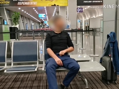 Stud jerk at the airport. Risky