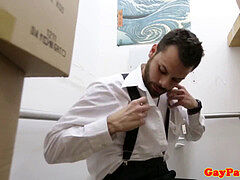 Pawnbroker romps hetero customer on toilet