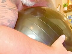 Chub hole exposed on exercise ball for your pleasure