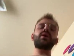 romanian dweeb with torn panties groans and spunks