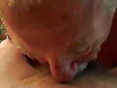 Grandpa cumming a long cock