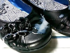 Cum In Black Flats with Flowers