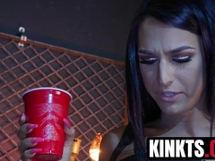 Hunk Draven Navarro swallows the big dick of petite trans Khloe Kay