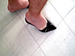 cum on fabulous leather mules 001