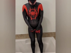 Desperate to urinate, stuck in my Spiderman suit, large pull out at the end