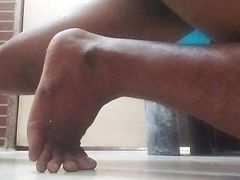 After watching the sexy video, his land stood up and went to the bathroom and started having sex.