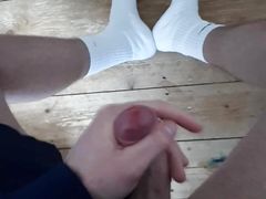 wanking and cumming on my socks part 2