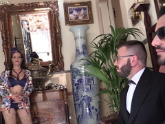 Black waiter Santi Konnor fucked by Joe Gillis and Leo Smirk