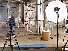 Restrained Alex Faux whipped by mature daddy Sebastian Kane