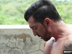 Big-dicked dude takes on two hot sluts with cumshot in 3-way