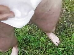 public cumming in the used pantie of my wife
