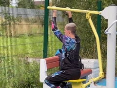 #389 A Guy Fucked A Young Athletic Guy In The Bushes And Cummed On His Ass