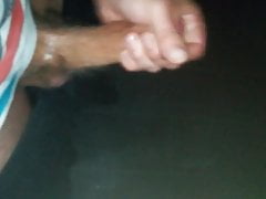 german young boy wanks his big dick with cumshot