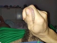 Handsome Latino guy pleasures himself with his massive throbbing manhood and indulges in a satisfying session of jumbo-sized cum play