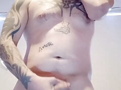 Standing uncontrollable orgasm. Quietly in the bathroom.