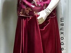 masturbation with short cheongsam Part.1