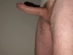 Horny daddy jerking and cumming his big dick