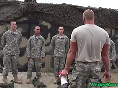 Army soldier deepthroating sergeants cock