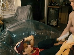 Skinny, gay masturbation, deep throat