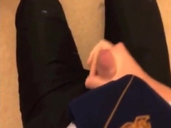 Two friends play wanking games