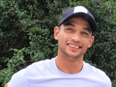 Adorable guy riding that oversized penis right here