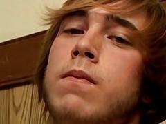 Emo thug Liam strokes straight cock and solo cumshot