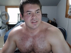 furry pecs greased and steamy on web cam