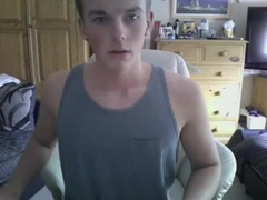 Cute amateur twink shows his big dick on webcam 13