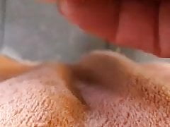 Cumshot trough foreskin
