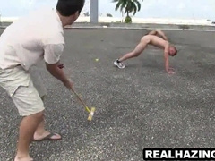 Gang Of Frat Guys Getting Used As Croquet Leans